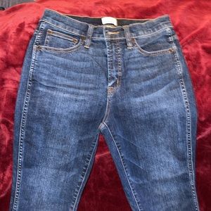 J Crew high rise 10” Vintage Straight raw hem jeans